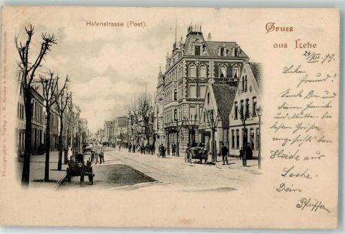 27568 W2850 Lehe 1899 - Hafenstraße Bahnpost Geestemünde- Zg. 605