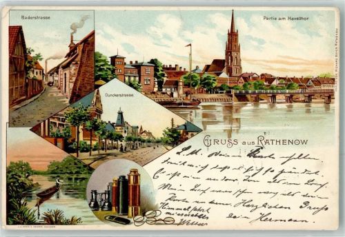 Rathenow 1899 Baderstraße Dunkerstraße Haveltor