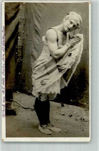 Zirkus im Feld Transvestit 1916 Foto AK