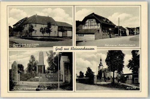 Kleinneuhausen Gasthaus zur Linde Kriegerdenkmal Bäckerei Aschenbach