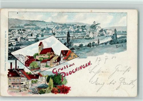 73207 W7310 Plochingen 1898 Künstlerkarte Gruss aus - sign Fabie, Verlag Leibfried Nr. 1056 AK