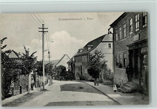 Großbreitenbach 1910 Straßenpartie, Eckknick AK