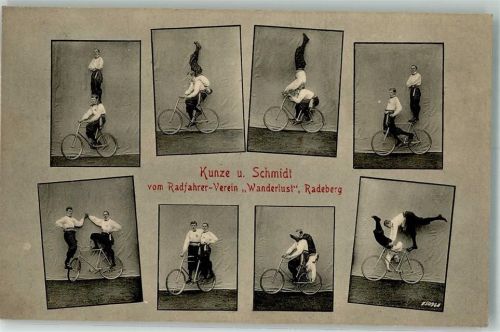 Radeberg 1907 Kunstradfaher-Verein Wanderlust Kunstradfahrer Kunze & Schmidt