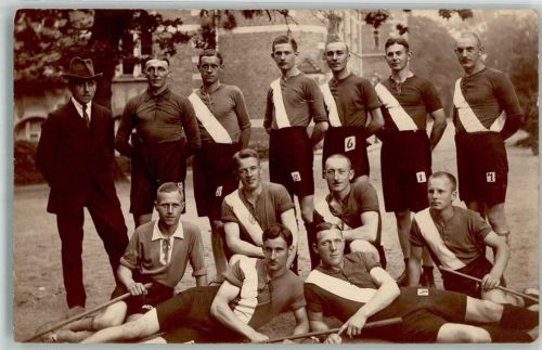 Flensburg Museum Gruppenphoto Schlagballmannschaft Ort handschriftlich