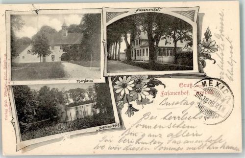 Jersbek 1898 Gasthaus Fasanenhaus Torhaus Schloßteich