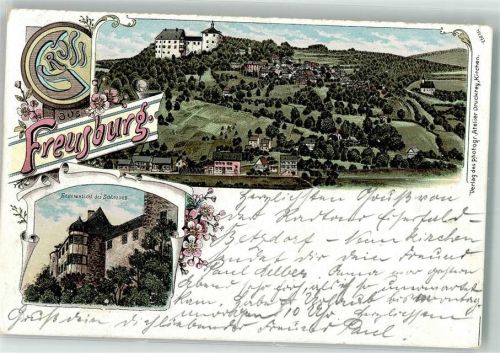 57548 W5242 Freusburg 1900 Lithographie Schloß Freusburg