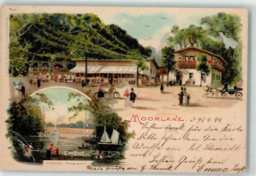 Steglitz 1899 Gasthaus Moorlake Havel-Ufer