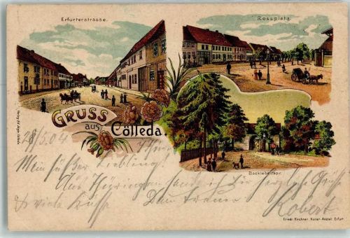 Kölleda 1904 Erfurterstraße Rossplatz Backlebertor
