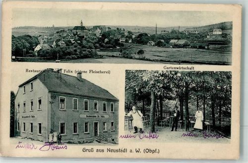 Neustadt Gasthaus Felix Gartenwirtschaft Bahnpost Weiden-Estarn