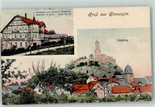 Gensungen Gasthaus Zur schönen Aussicht Felsberg Bahnpost Kassel