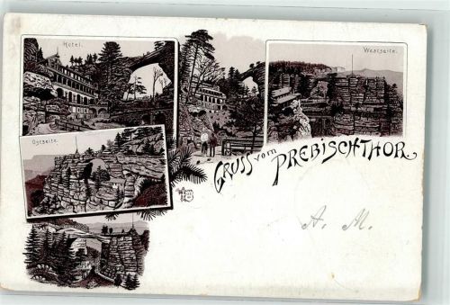 Hrensko Hotel Prebischtor Lithographie Ottmar Zieher