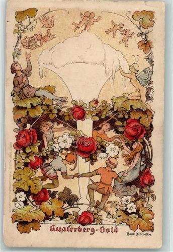 1910 Werbung Kupferberg Gold sign. Hans Shroedter Fabelwesen