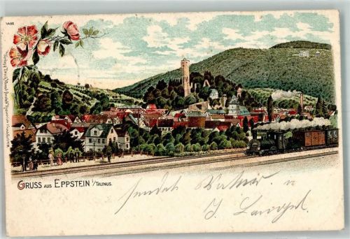 Eppstein 1900 Bahnhaltestelle Dampfzug