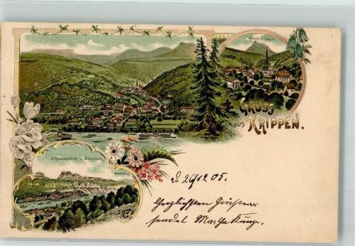 Krippen 1905 Kirche Schule Schrammsteine Winterberg