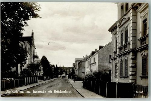 Simbach Innstraße mit Brückenkopf Villen
