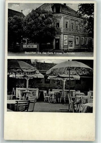 90537 W8501 Feucht - Cafe Frikker Emailleschild Terrasse