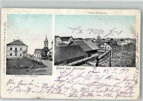 87679 W8951 Dösingen 1917 - Schule Kirche Dorfstraße
