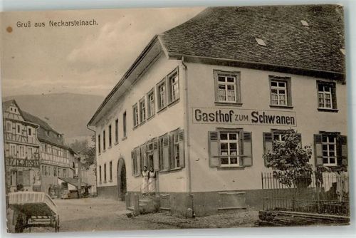 69239 W6918 Neckarsteinach 1914 - Gasthaus Cafe Pension zum Schwan