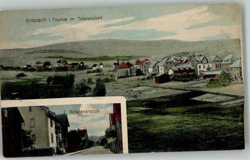61267 W6392 Anspach , Taunus Lithographie / Künstlerkarte Dorfstraße