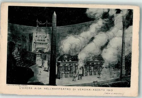 Verona Architekt E. Fagiuoli Oper Aida August 1913