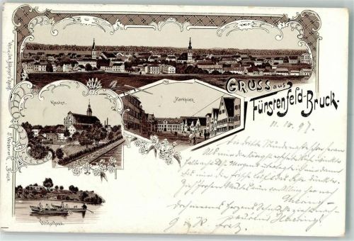 Fürstenfeldbruck 1897 Weiherhaus Kloster Marktplatz