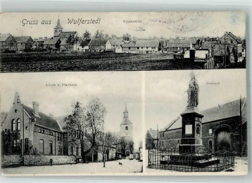 Wulferstedt 1906 Kirche Pfarrhaus Denkmal Winter