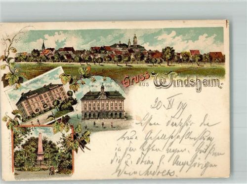 Bad Windsheim 1899 Pfarrtöchterheim Kriegerdenkmal Altes Rathaus
