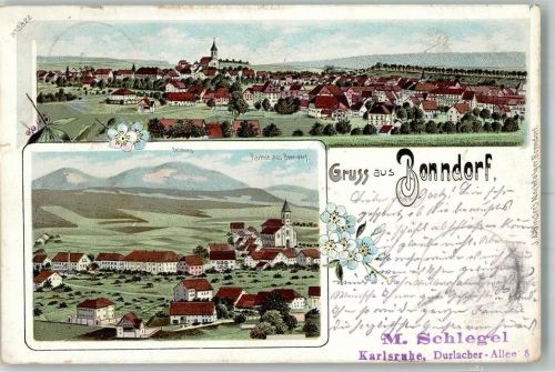 Bonndorf 1900 Feldberg Kath. Kirche Stempel M. Schlegel-Karlsruhe