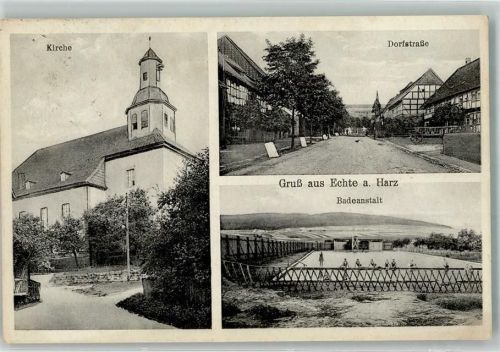 Echte Dorfstraße Schwimmbad St. Nikolai-Kirche