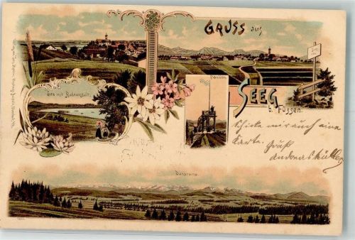 Seeg 1898 Badesee Pavillon Alpenpanorama