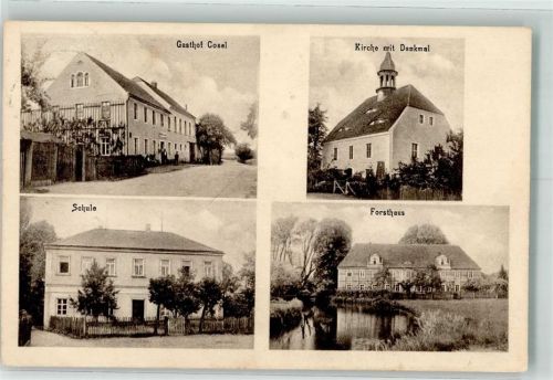 Cosel Posthilfstelle Cosel Schule Kirche Denkmal Gasthaus Cosel Forsthaus