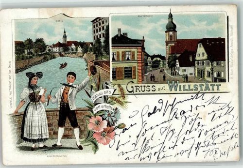 Willstätt 1896 Hinzig Bauerntrachten Hauptstraße