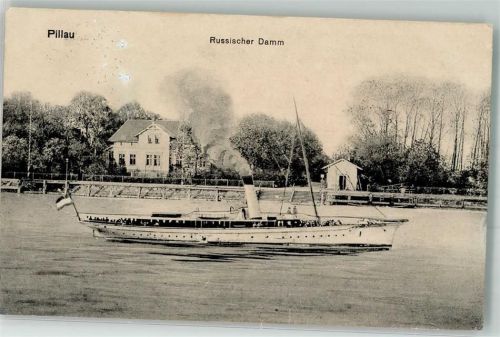 Baltijsk 1917 Dampfschiff Russischer Damm Feldpost WK I Landw.Fussart. Batl.