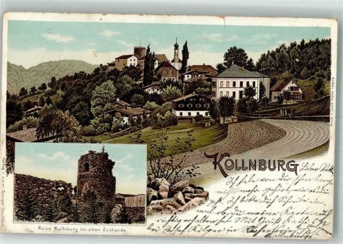 94262 W8371 Kollnburg 1904 Gebrauchsspuren Lithographie Ruine Kollnburg