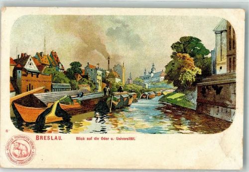 Breslau 1900 Serie Nr. 8 Binnenschiffe an der Oder
