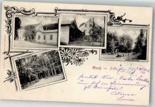 Syke 1898 Wolfsschlucht Im Friedeholze Hotel zum Schützenhause Veranda