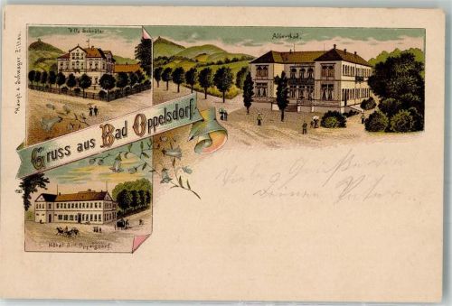 Bad Oppelsdorf Opolno Zdroj Lithographie Hotel Bad Oppelsdorf Villa Schröter Albertbad