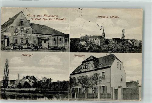 Flößberg Gasthaus Curt Petzold Kirche Schule Rittergut Försterei