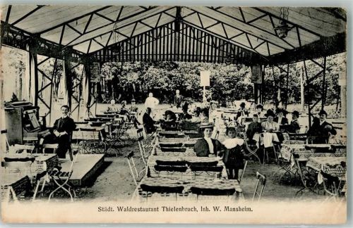 Köln Dellbrück 905 1909 Waldgasthaus " Thielenbruch" Gartenwirtschaft Pavillon Klavier-Spieler Foto AK