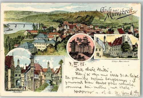 Marktbreit 1898 Maintor Rathaus