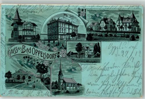 Bad Oppelsdorf 1902 Villa Adlerhorst Villa Vergißmeinnicht Kapelle Hotel zum Kurhaus