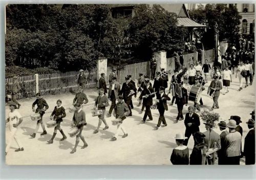 Obergünzburg Festzug Musikkapelle Trommler Ort handschriftlich