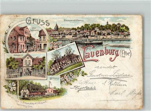 Lauenburg 1900 Hotel Ratskeller Elbe Salondampfer Hohnstorf Biergarten zur Maxburg