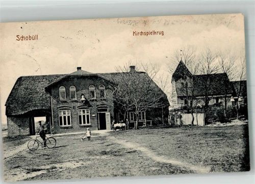 25813 W2250 Schobüll b Husum, Nordsee 1916 - Gasthaus Kirchspielkrug Fahrrad