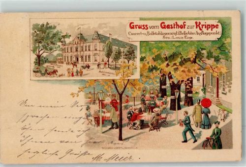 Crimmitschau 1904 Gasthaus zur Krippe Gartenwirtschaft