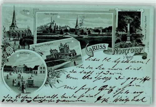 Nortorf 1898 Brauerei Holsatia Marktplatz Kriegerdenkmal