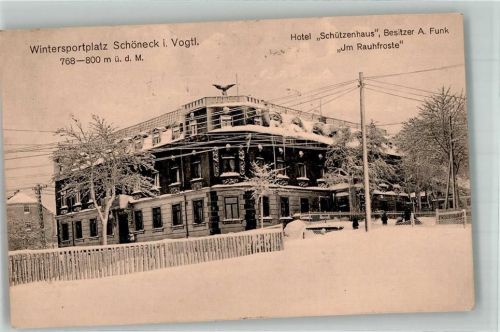 Schöneck 1922 Hotel Schützenhaus Winter Inflationsporto