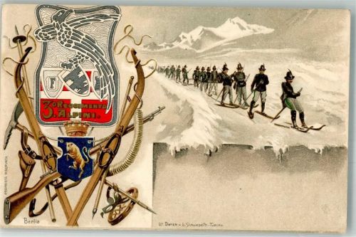 1900 - 1906 Berlia Regimento 3. Alpini auf Ski