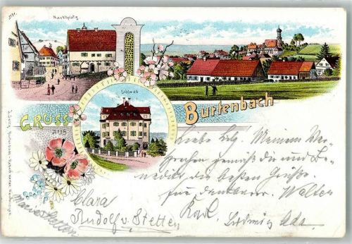 Burtenbach 1900 Adelskorrespondenz Schloss Marktplatz
