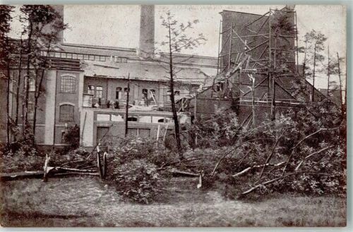 O9000 Chemnitz , Sachs Sturm-Katastrophe 27. 05. 1916 Zerstörtes Elektrizitätswerk Naturereignis 1916 Foto AK